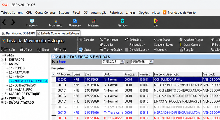 Consulta inteligente do ERP OG1